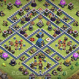 Anti Everything TH12 Base Plan with Link, Anti 3 Stars, Copy Town Hall 12 Design, #5