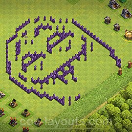 TH7 Funny Troll Base Plan with Link, Copy Town Hall 7 Art Design 2024, #22