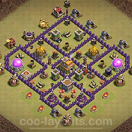 TH7 Max Levels CWL War Base Plan with Link, Hybrid, Copy Town Hall 7 Design 2024, #88